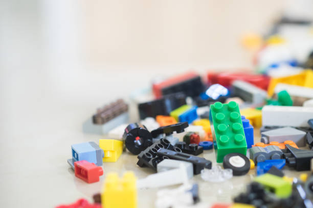 istock Background of random coloured plastic construction blocks or brick toy. Concept of education, development and growth. 652712564