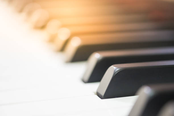 istock Selective focus of piano keyboard background 652716810