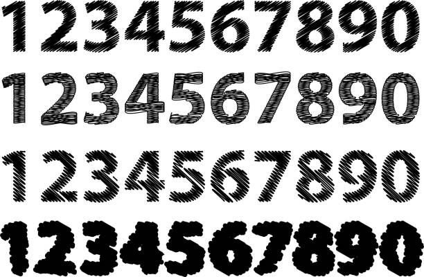 Numbers 0-1-2-3-4-5-6-7-8-9, Numbers 0-1-2-3-4-5-6-7-8-9, Sketch Numbers Zero 0 One 1 Two 2 Three 3 Four 4 Five 5 Six 6 Seven 7 eight 8 nine 9, one two three four five six seven eight and nine stock illustrations