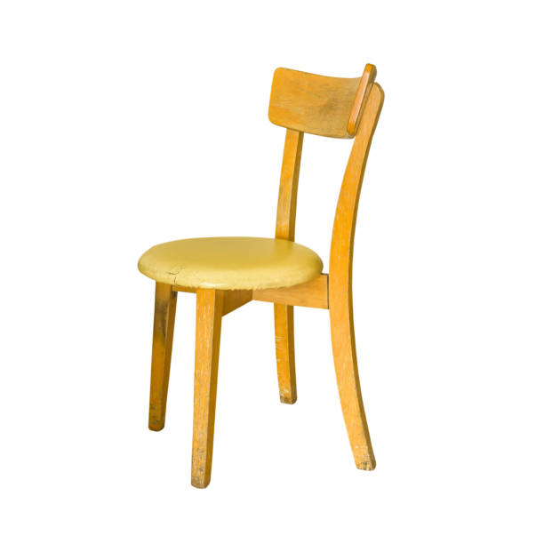 istock Old wooden chair isolated on white background. 652730234
