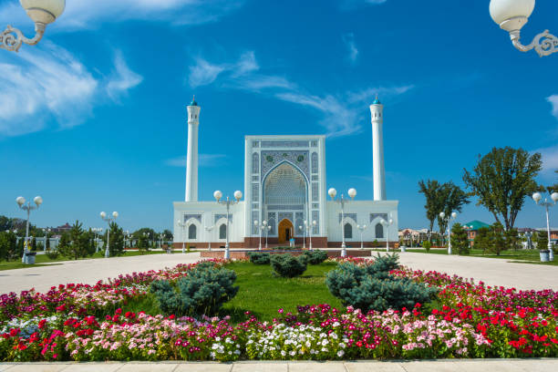 kleine weiße moschee in taschkent, usbekistan. - 11320 stock-fotos und bilder