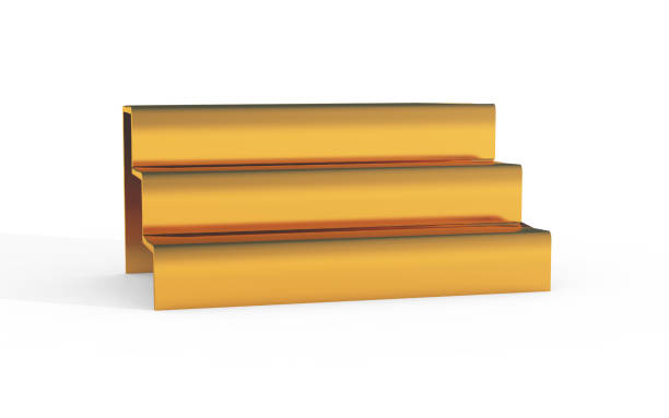 istock gold stairs of display stand 652743684
