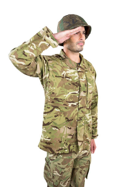 istock Close-up of soldier saluting 652753264