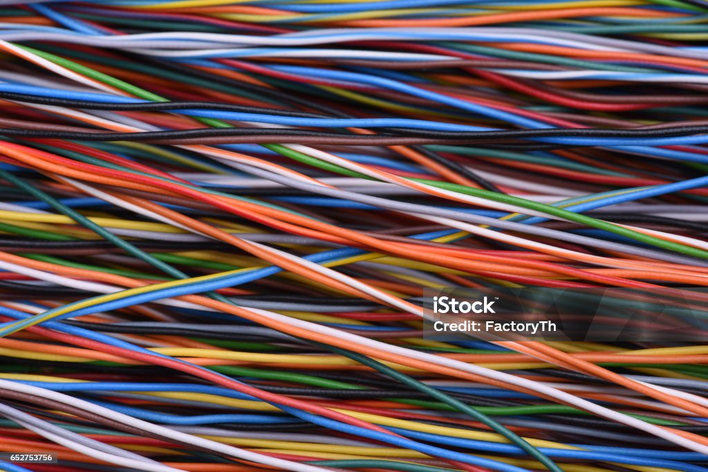 Electrical Cables and Wires Electrical Colorful Cables and Wires Cable Stock Photo