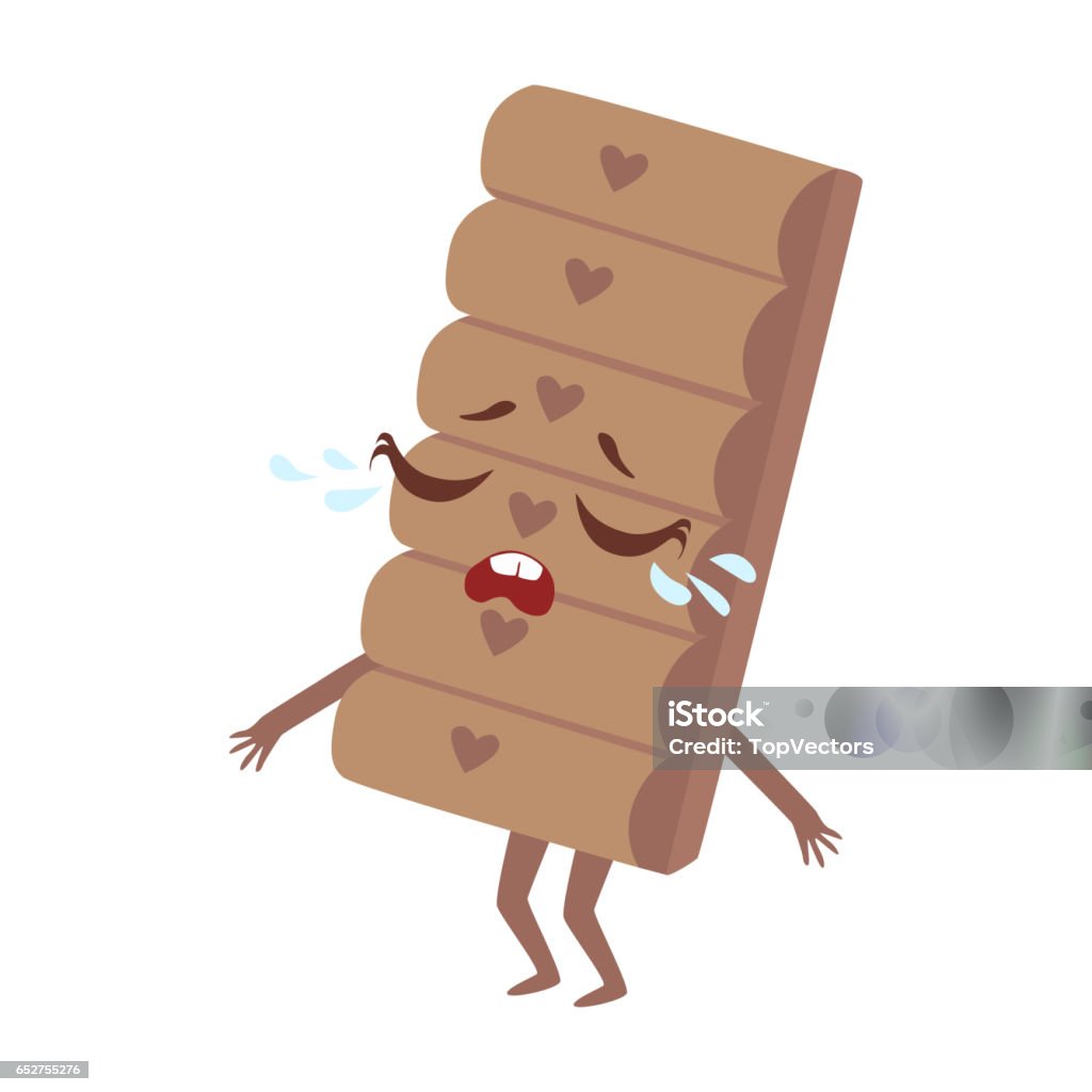 Crying Chocolate Bar Cute Anime Humanized Cartoon Food Character Emoji  Vector Illustration Vecteurs libres de droits et plus d'images vectorielles  de Tablette de chocolat - iStock