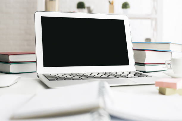 istock Messy office desk with laptop 652768606