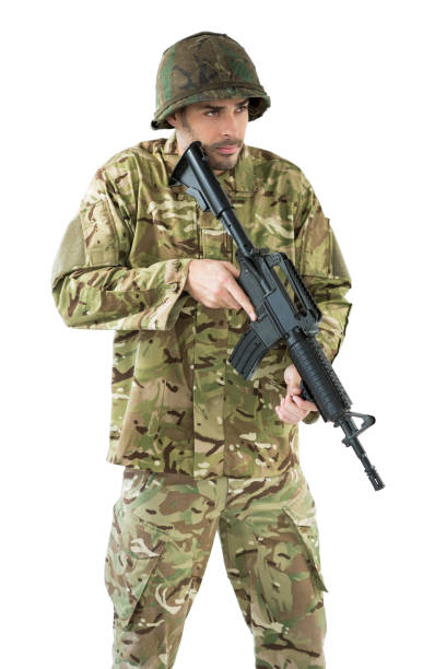 istock Soldier holding a rifle 652769504