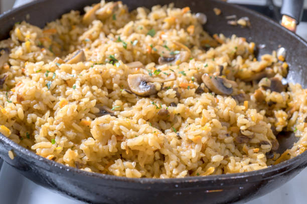istock Rice with mushrooms and carrot 652773176