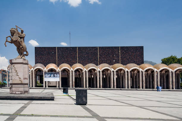 Mexico City, Mexico - Feb 26 2025: Facade of the Congress of the Union where the federal legislative power of Mexico meets. Chamber of Senators and Deputies