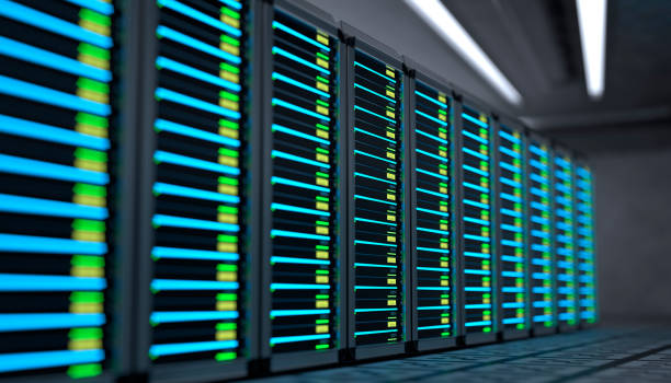istock Room with Rows of Server Hardware in the Data Center 652802526