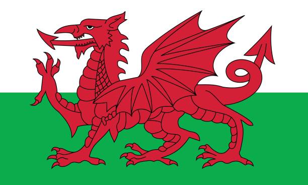 wales - welsh flag stock-grafiken, -clipart, -cartoons und -symbole