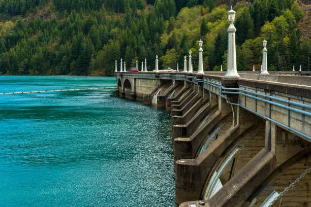 Diablo Dam in North Cascades National Park in Washington State, which can be driven across