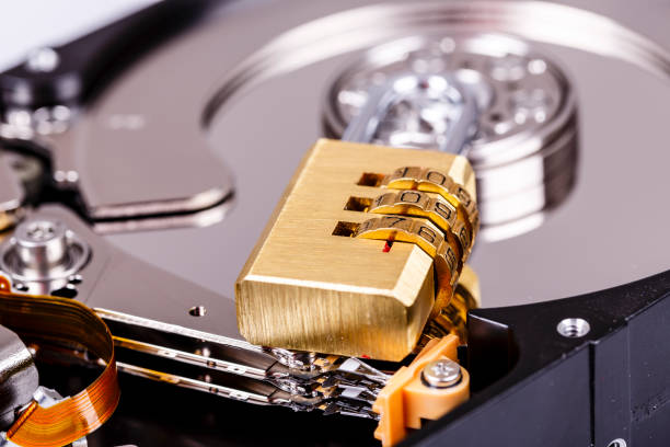 istock lock on hdd or harddrive, part of computer, cyber security concept 652814962