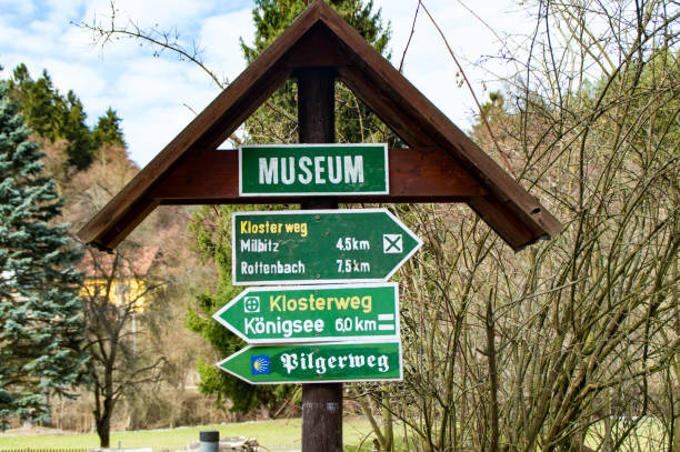The Guide for hikers in a village