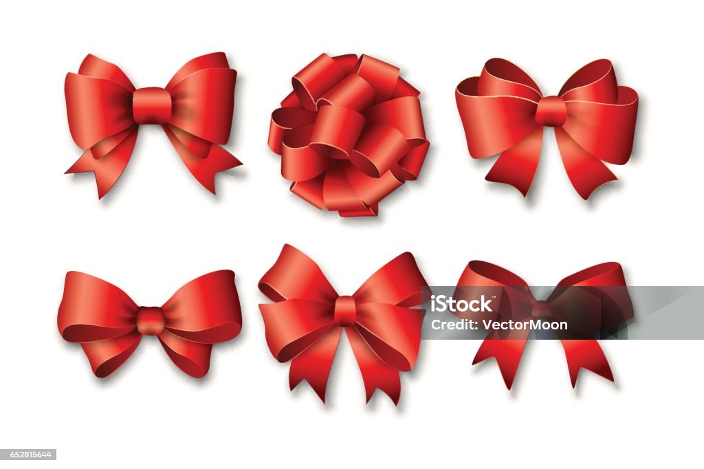 Red Ribbons Set For Gifts Stock Illustration - Download Image Now