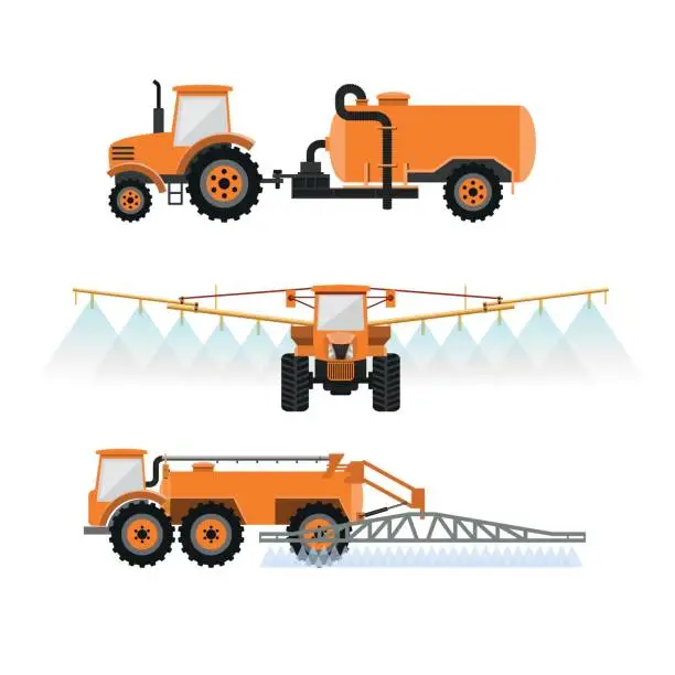 Vector illustration of Agricultural machinery