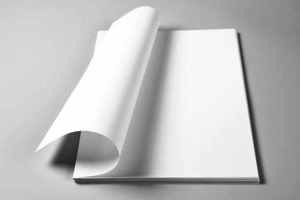istock Blank sheets of paper with curled upper page 652822286