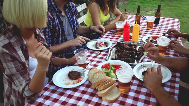istock Friends are having meal in nature 652832504