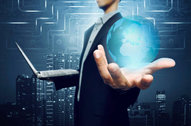 istock Business man give the hand for help using laptop 652843990
