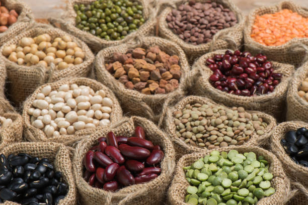 istock Various dry legumes in a sack cloth 652847684