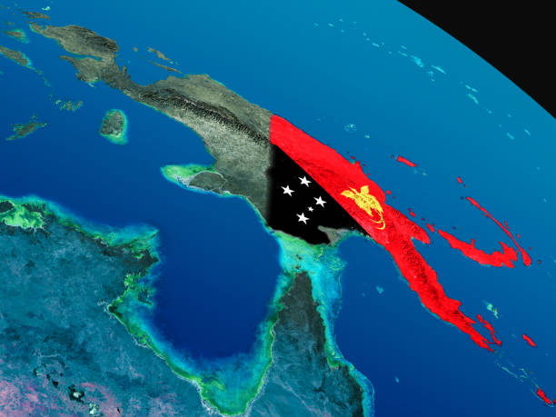 istock Flag of Papua New Guinea from space 652850410