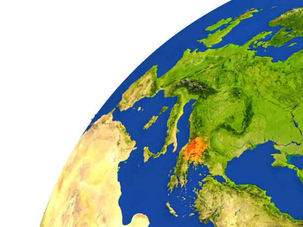 istock Country of Macedonia satellite view 652851650