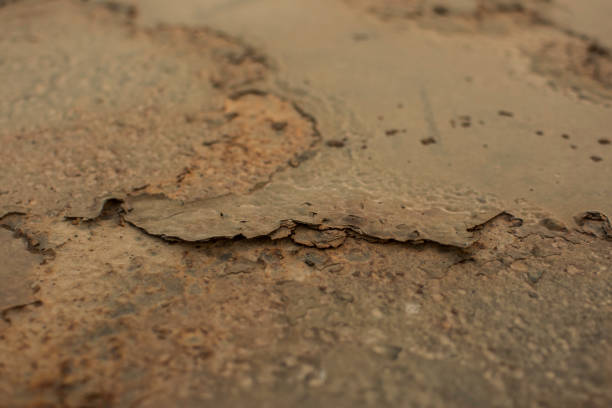 istock Dark rusty on metal texture, background close up 652861678