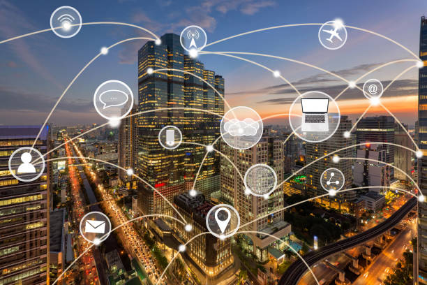 istock Bangkok city and connection with communication technology icon 652875354