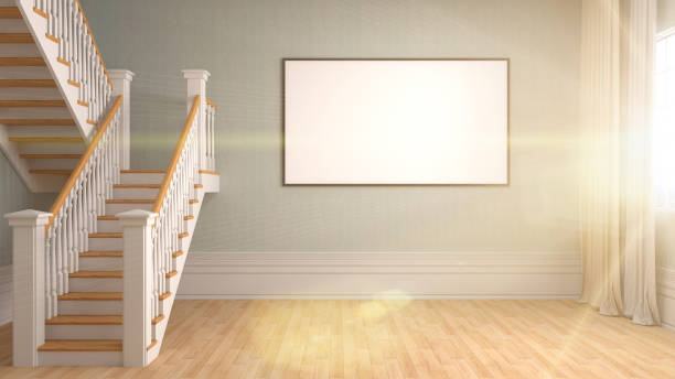 istock mock up poster frame in interior background. 3D Illustration 652883250
