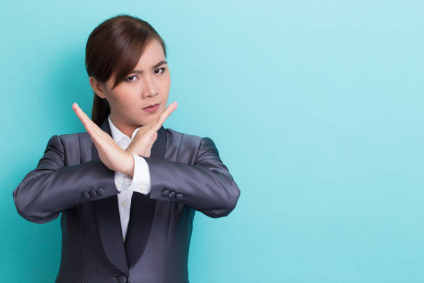 istock Business woman making stop symbol 652886068