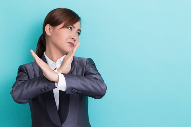 istock Business woman making stop symbol 652886114