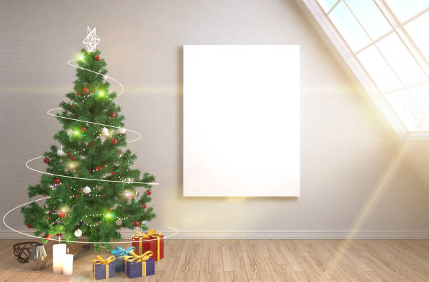 istock Christmas tree with decorations in the living room. 3d illustration 652890052