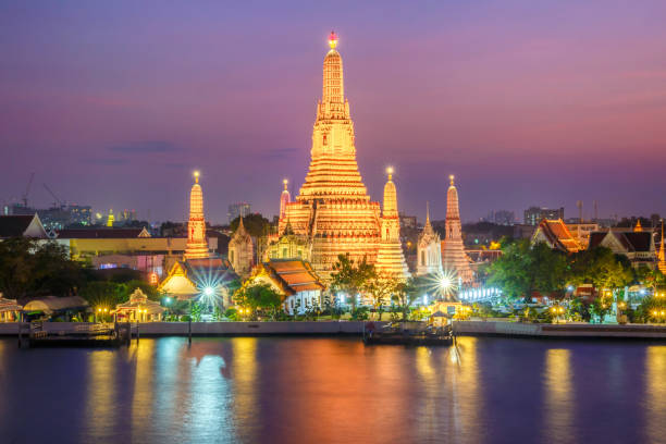 istock Wat arun night view temple in bangkok, Thailand 652892766