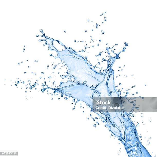 Water Splashes Isolated On White Stock Photo - Download Image Now - Water, White Background, Falling Water - Flowing Water