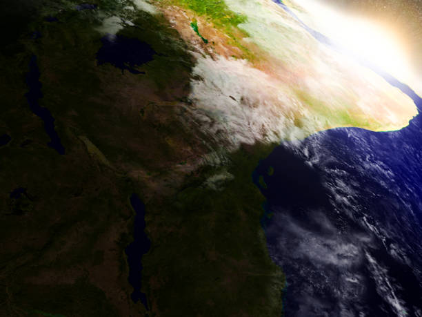 istock Tanzania from space during sunrise 652893434