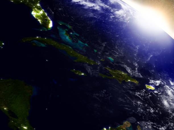 istock North Caribbean from space during sunrise 652893462