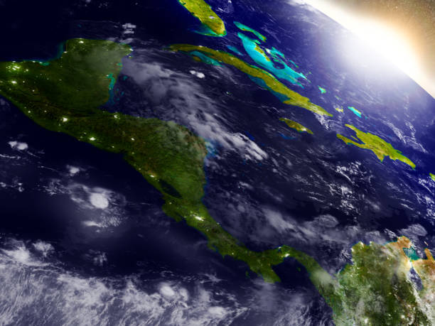 istock Central America from space during sunrise 652893492