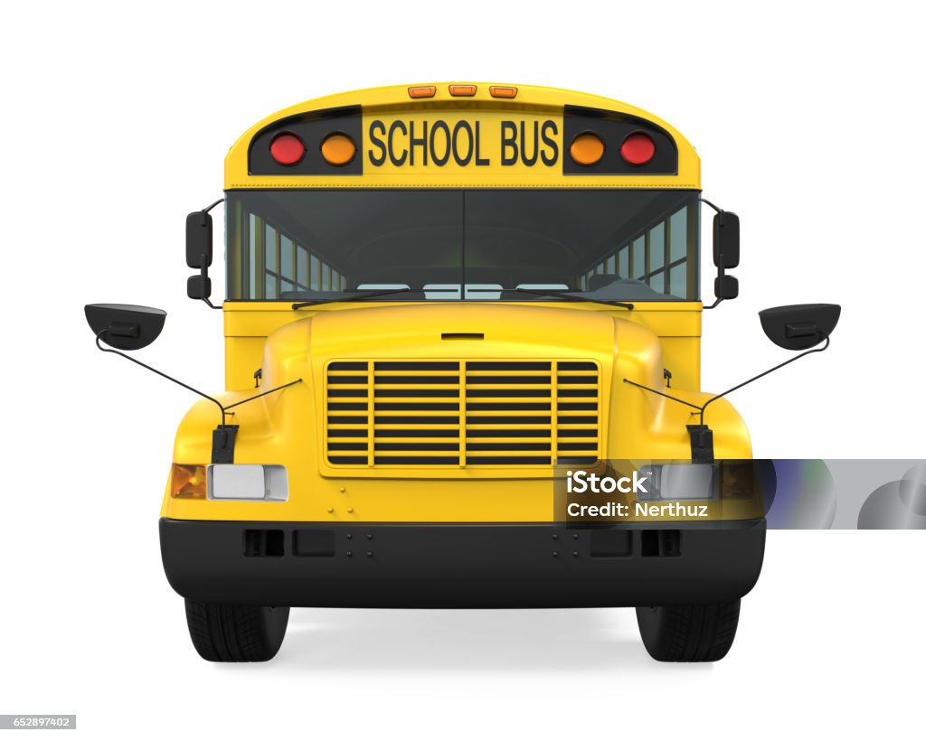 School Bus Isolated School Bus isolated on white background. 3D render School Bus Stock Photo