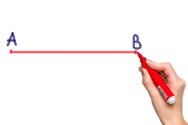 istock Hand drawing a line from point A to point B with red marker 652897420