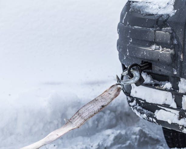 istock the car got stuck in the snow 652900812