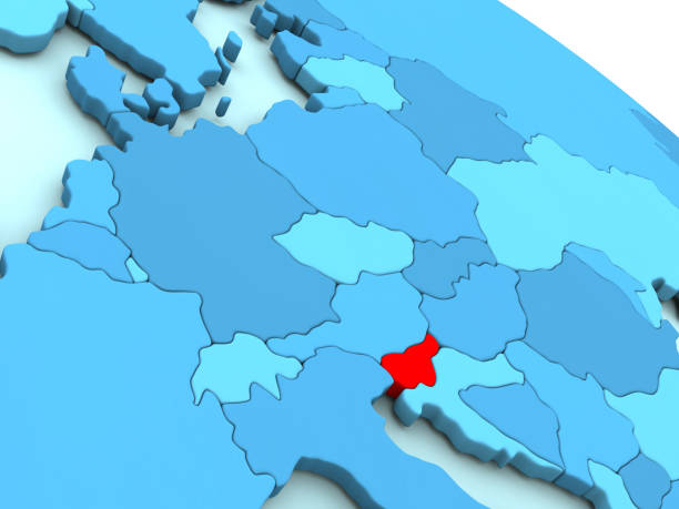 istock Slovenia in red on blue globe 652901226