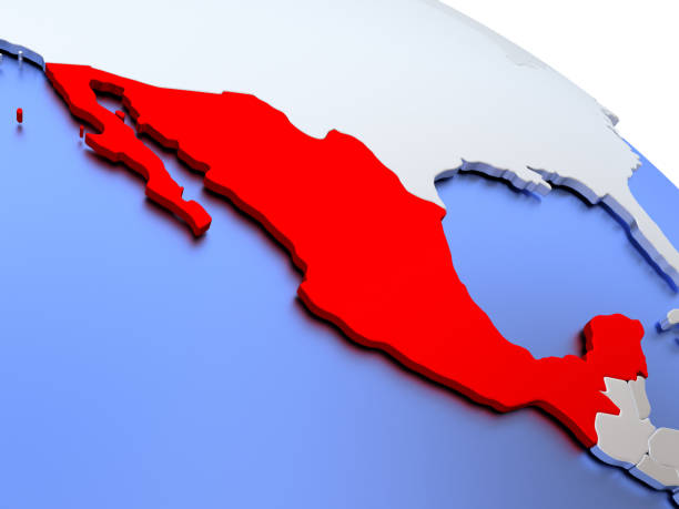 Mexico On World Map Stock Photo Download Image Now Country Mexico On World Map 