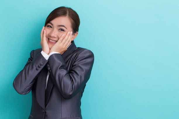 istock Shy businesswoman on isolated background 652904200