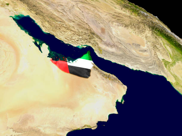 istock United Arab Emirates with flag on Earth 652905518