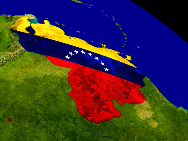 istock Venezuela with flag on Earth 652905544