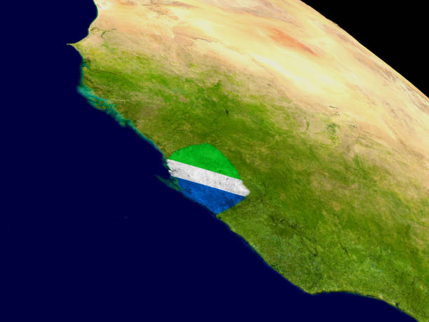 istock Sierra Leone with flag on Earth 652905696