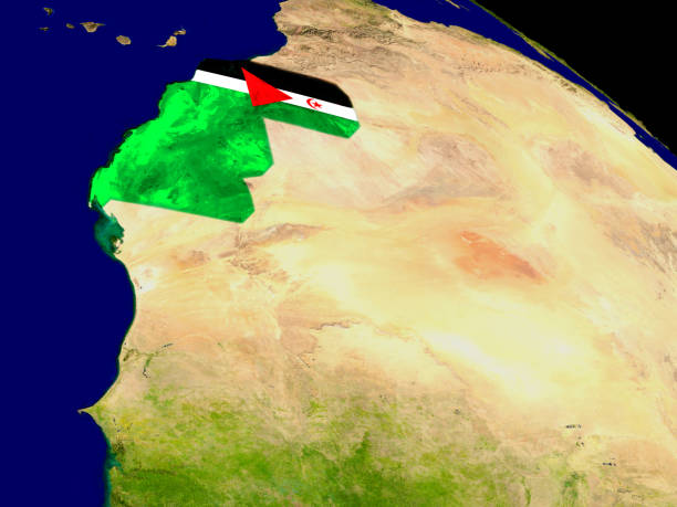istock Western Sahara with flag on Earth 652905712
