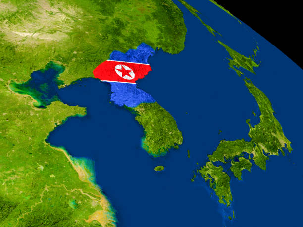 istock North Korea with flag on Earth 652905724