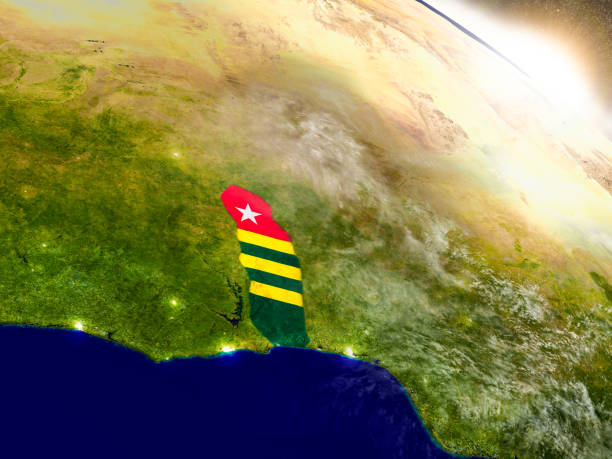 istock Togo with flag in rising sun 652908734