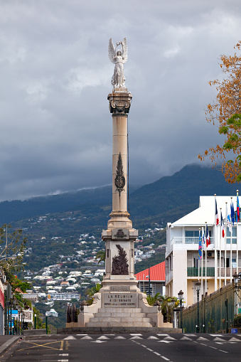 The Column of Victory opposite to the old city hall in Saint-Denis de la Réunion.